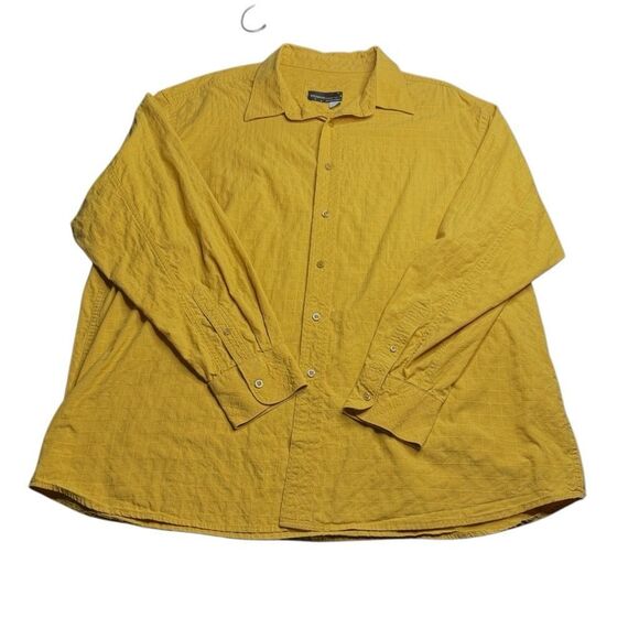 Rocawear Yellow Button Shirt Mens 3XL Long Sleeve Button  Shirt Hip Hop Skater - Picture 1 of 12